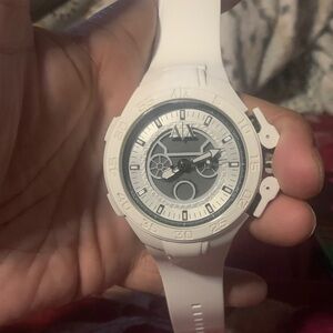 Armani Exchange White and Silver Smartwatch